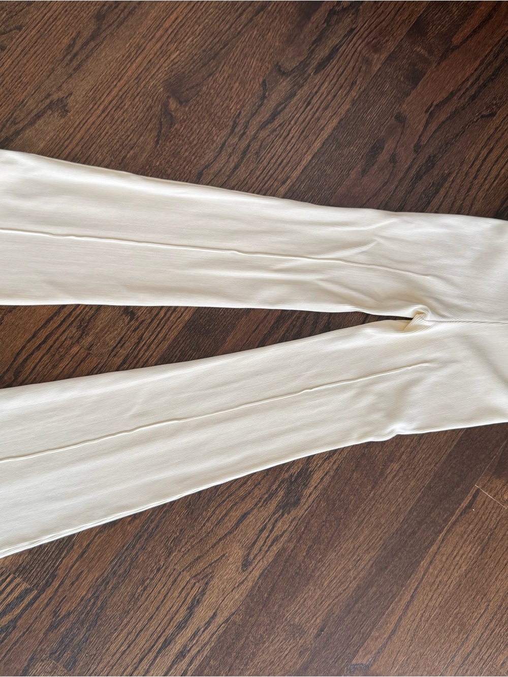 DONNI. Cream Rib Kick Flare Pants - Picture 7 of 7